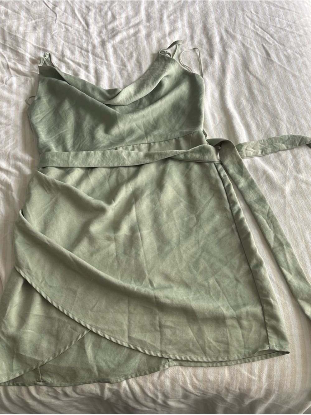 Altar'd State Sage Green Mini Wrap Dress
